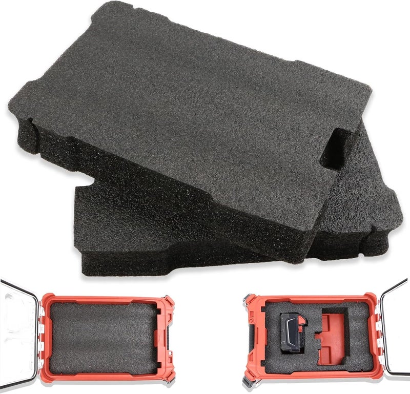 Terixe 2 Pack Foam Inserts Compatible with Milwaukee 48-22-8435 Packout Tool Box – Black Customizable Foam Inserts – DIY Cut & Organize with Impact Protection - Image 1